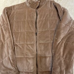 brown quilted velvet jacket
